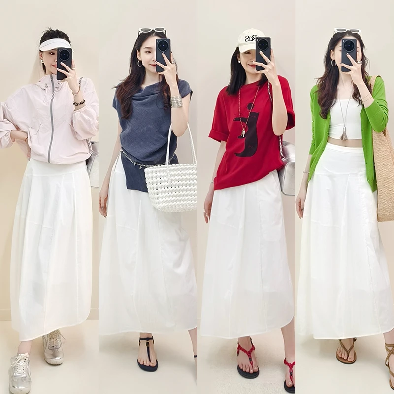 美洋MEIYANG 灯泡半裙【欧若风】肌理不对称半身中长伞裙显瘦气质