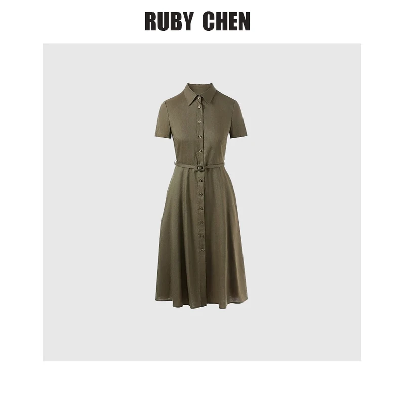 TrumAcme~气质老钱风高级感衬衫收腰连衣裙
