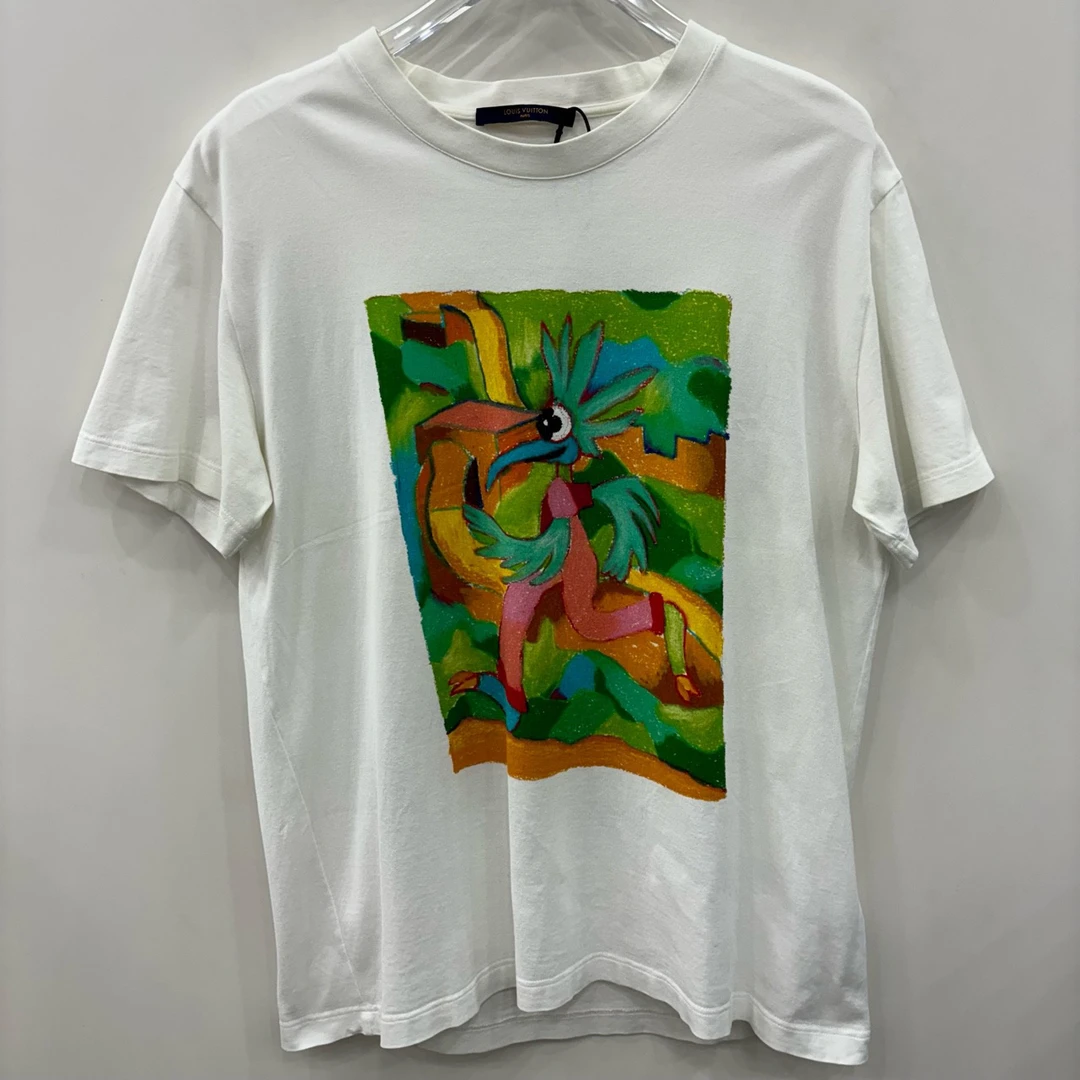 99新 LouisVuitton/路易威登 小龙人印花圆领套头短袖/XL码/7023