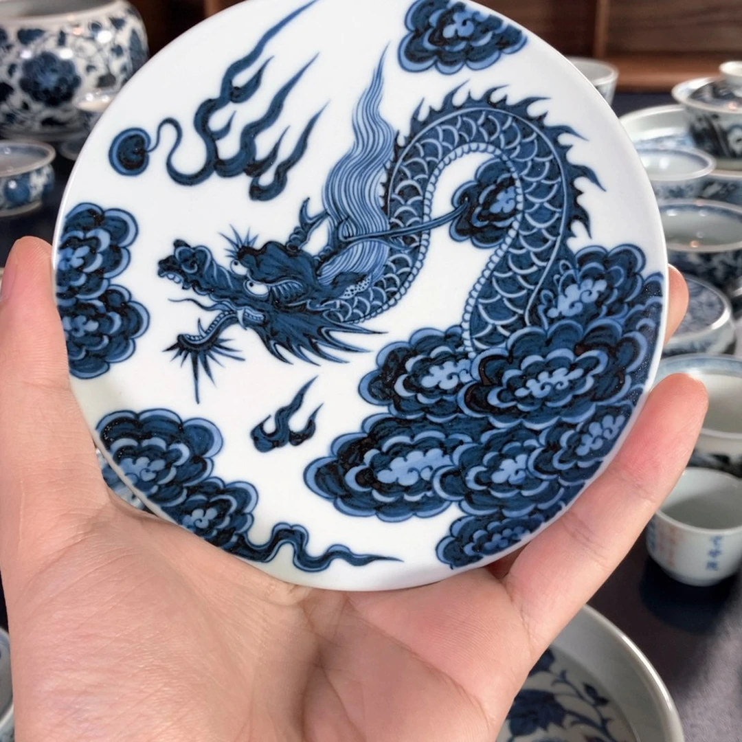 静***悟景德镇陶瓷龙盖置