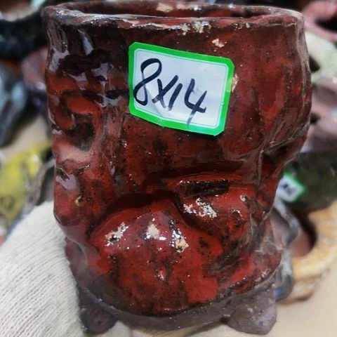 红陶粗陶花盆手工