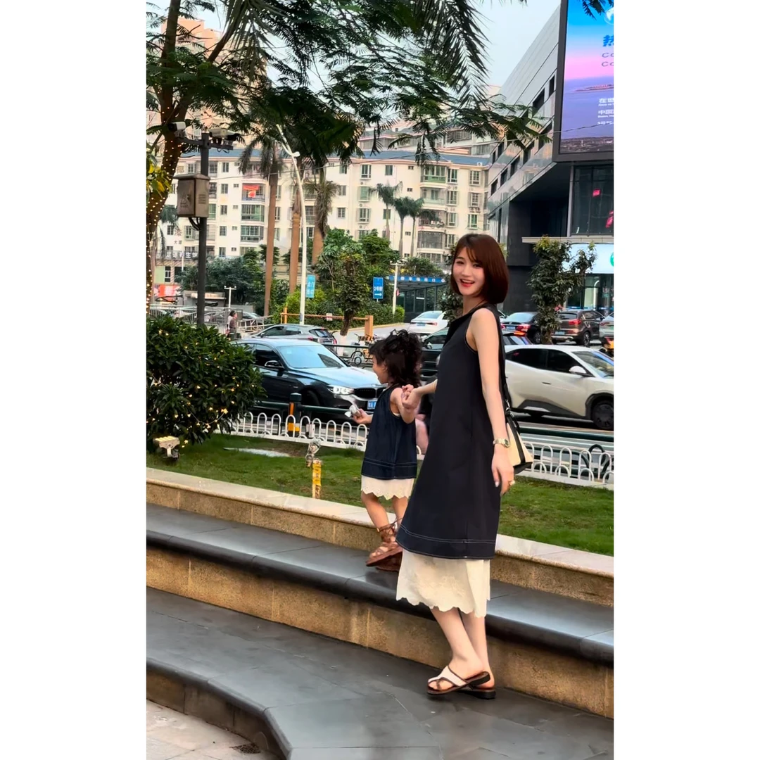 吊带圆领韩版连衣裙8053