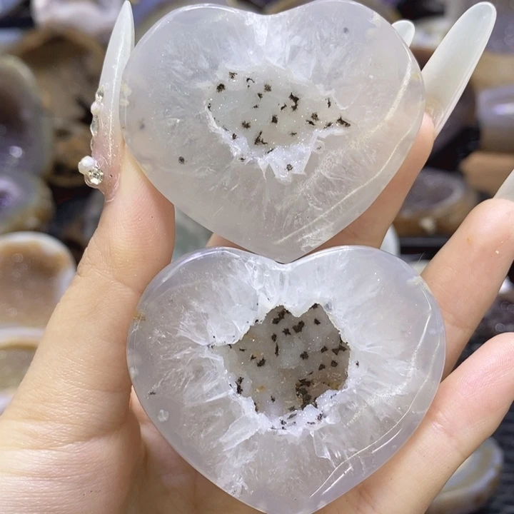 未镶嵌珠宝半成品水晶白软爱心盆