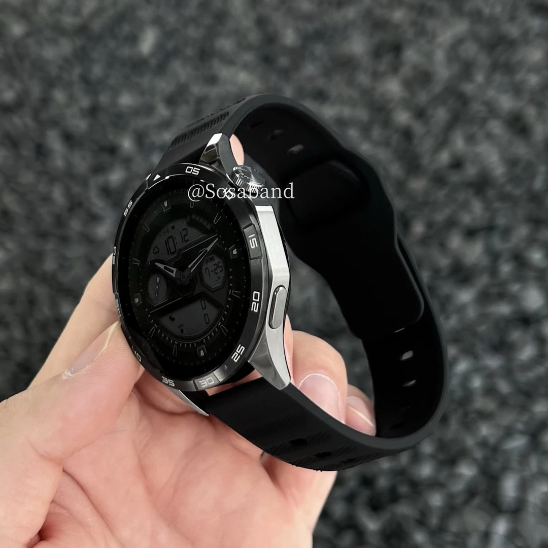 SosaBand方扣百搭运动硅胶适用华为手表GT6表带3Pro/watch5x2三星