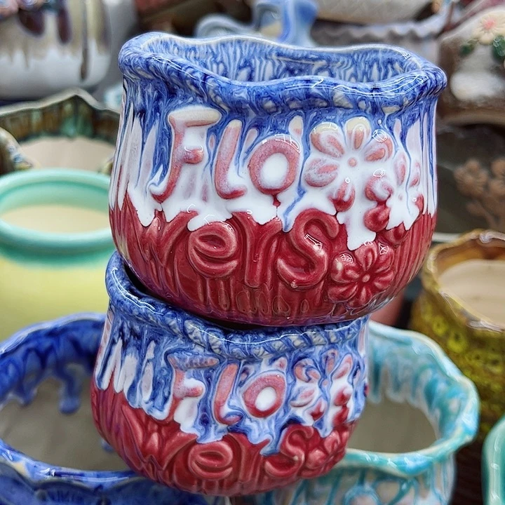 多肉绿植陶瓷花盆9.9包邮，有孔