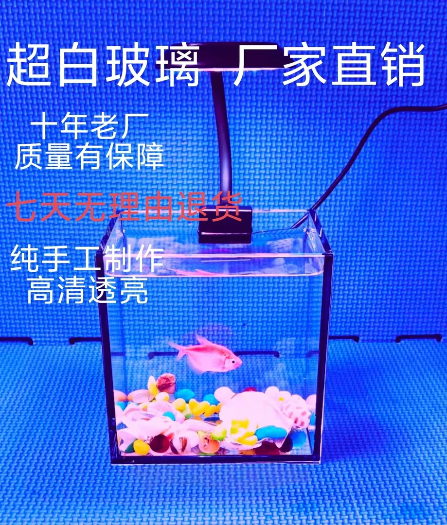 黑胶 玻璃方缸 桌面小型