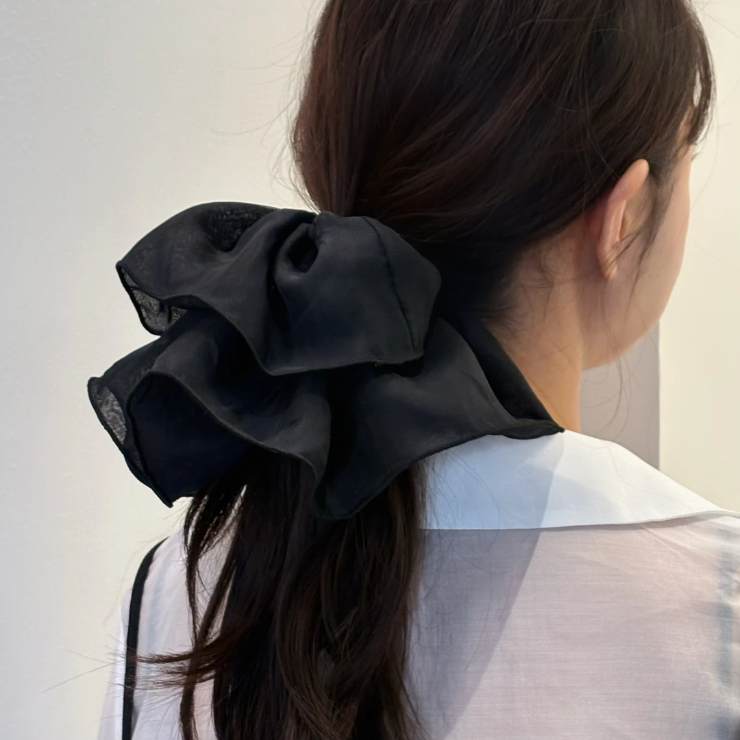 【芭衣】韩版蝴蝶结网纱蝴蝶大肠头花黑色