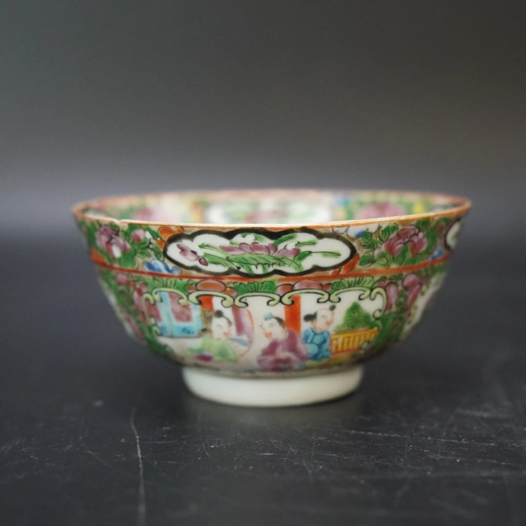 Lot.25101048清光绪广彩开窗人物故事碗 直径：约12.2cm