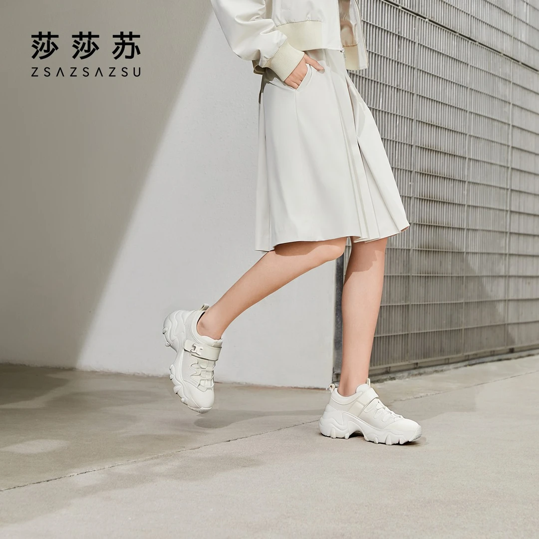 莎莎苏冬季厚底增高轻便猫爪老爹鞋运动鞋久穿不累女鞋ZA54780-30
