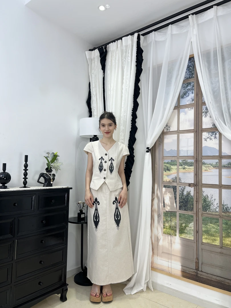 极简风原宿风轻奢风时尚套装百搭复古法式夏季7836