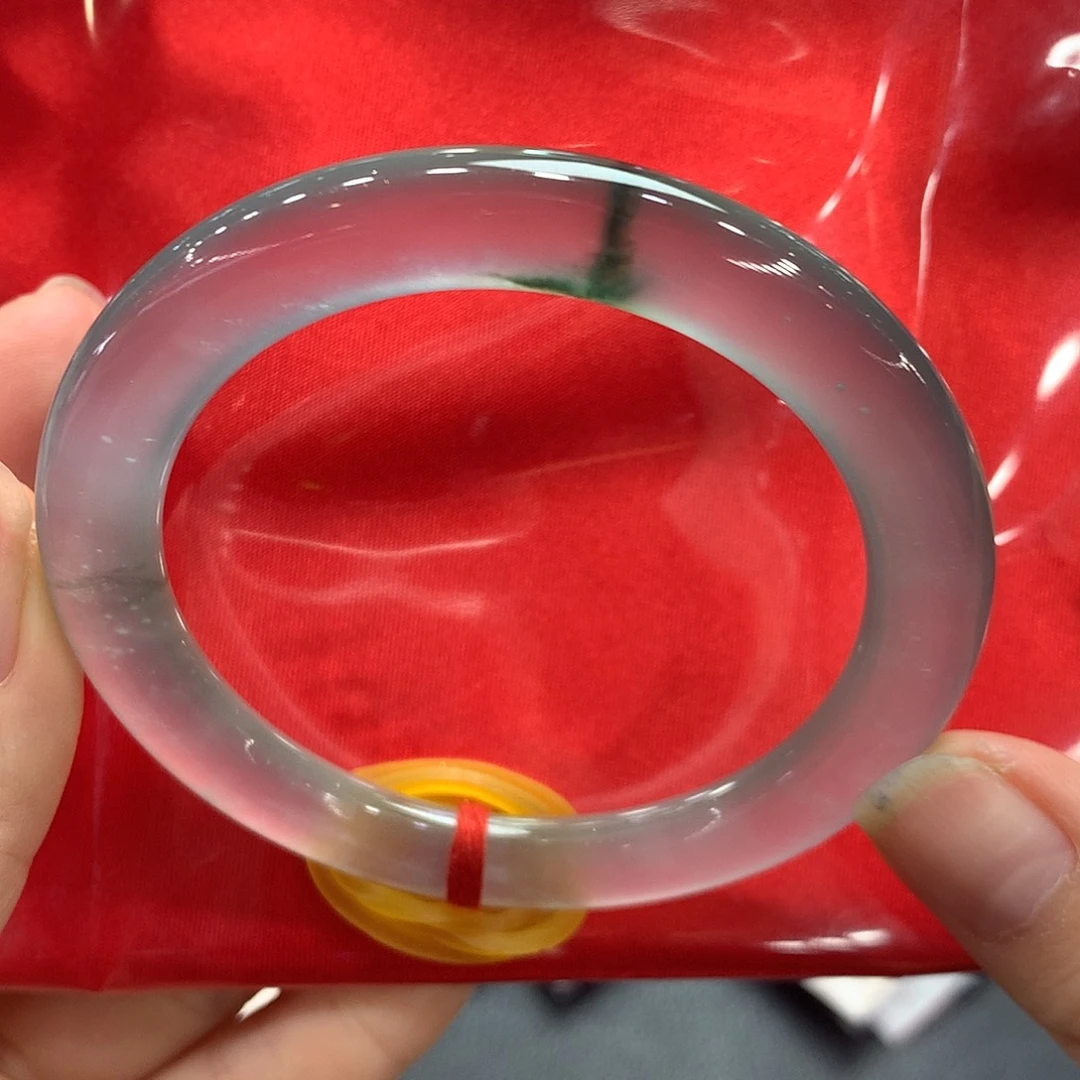 翡翠足金镶嵌手镯54.3圆条