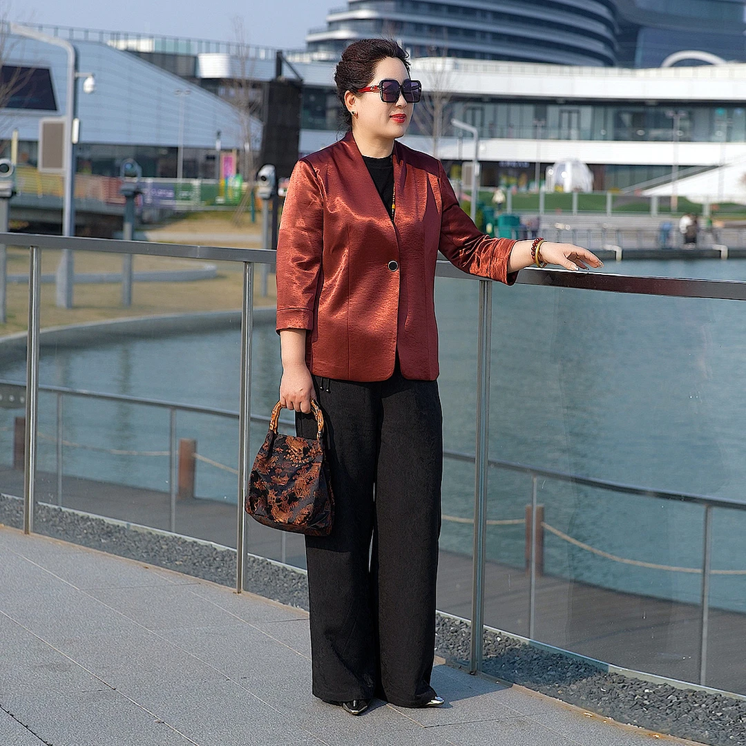 韩版春夏新款西服西装洋气薄款中袖显瘦气质休闲百搭修身时尚职业