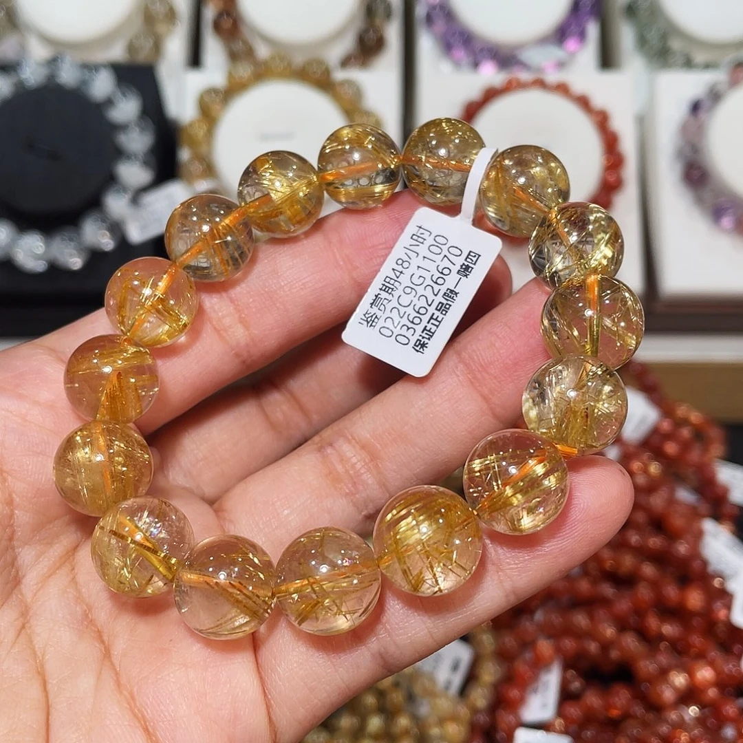 发晶手链未镶嵌毕业钛晶13.6mm