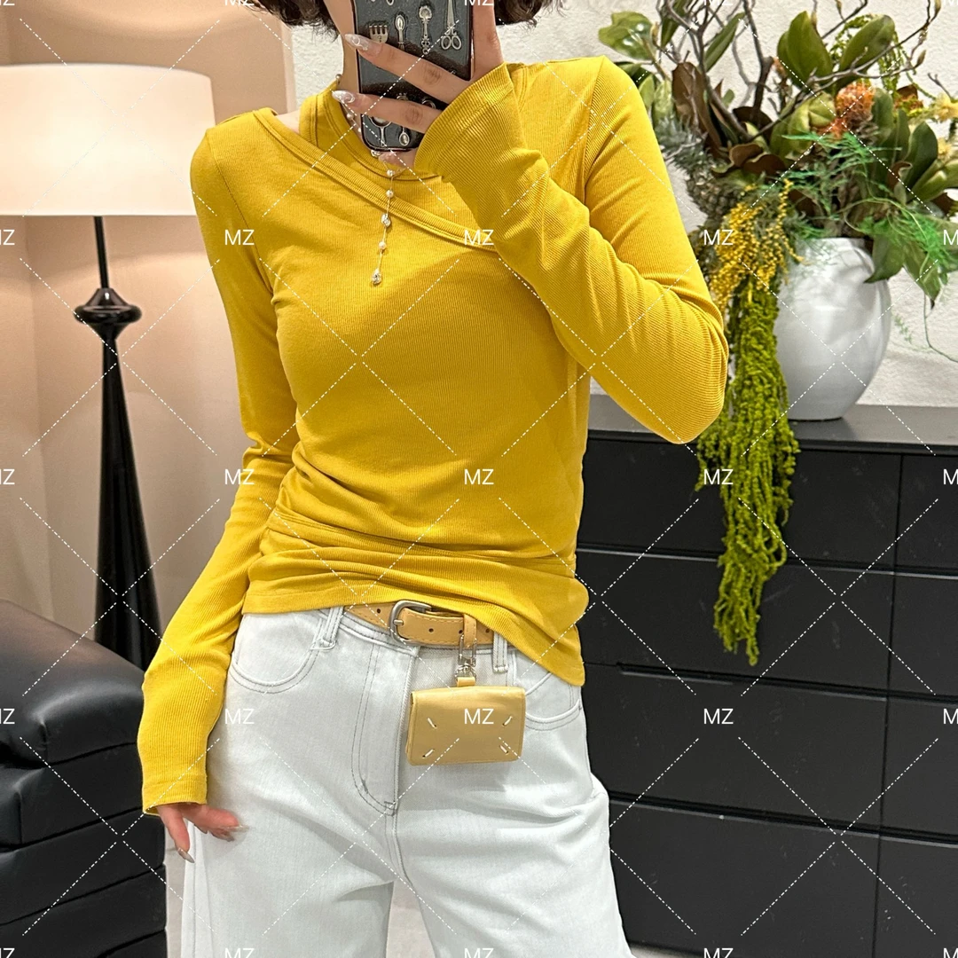 性感设计感假两件纯欲小众长袖体恤A737