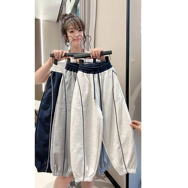 【新款上新】男童秋装针织卫裤撞色新款儿童裤子运动束脚长裤宽松