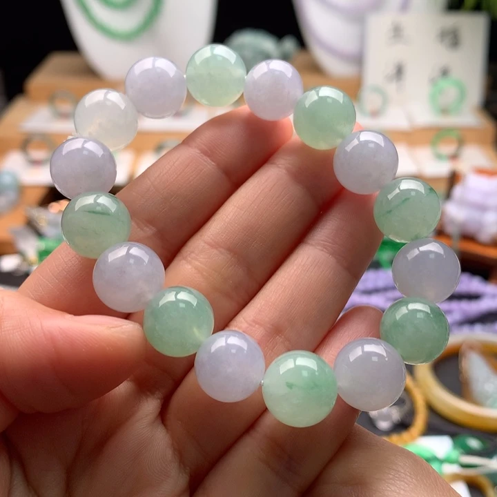 翡翠未镶嵌手链天然缅甸A货翡翠 卡12mm