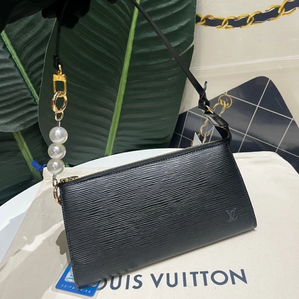 95新 LouisVuitton/路易威登 97新黑色水波纹大号麻将 全原