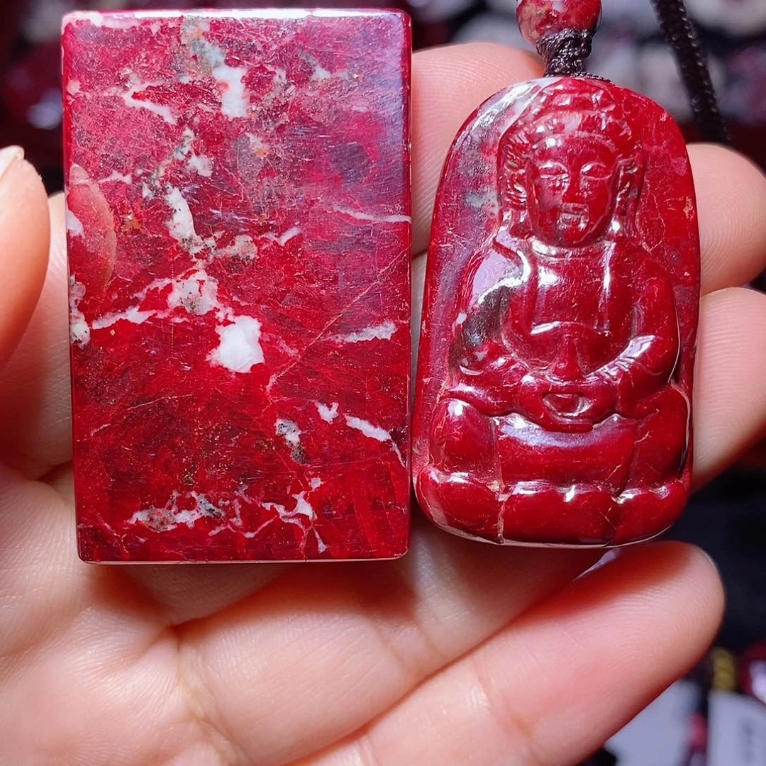 谁***佛天然辰砂朱砂吊坠