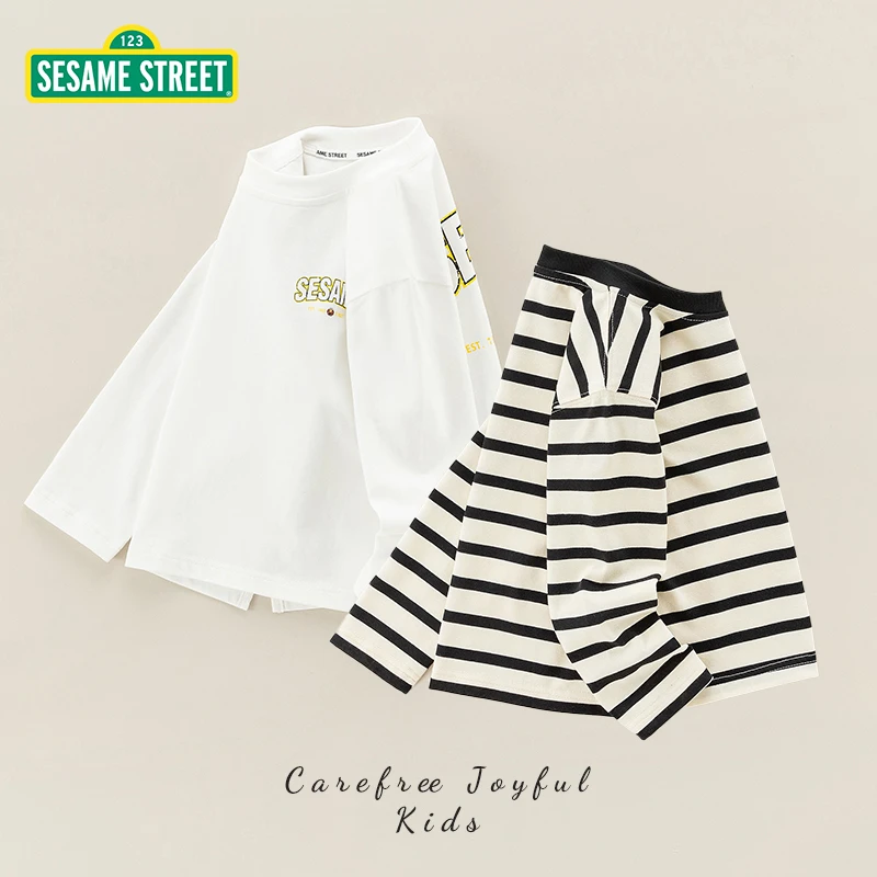 【XY】芝麻街春季新款儿童圆领经典净版洋气打底ZMCA015