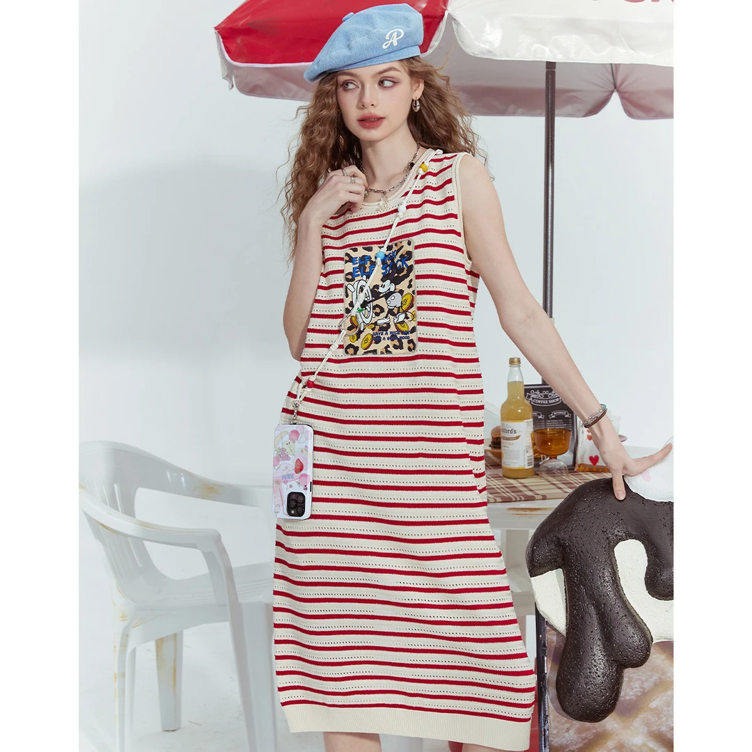 【芋总】妖精的口袋多巴胺系列夏季新款条纹印花无袖背心