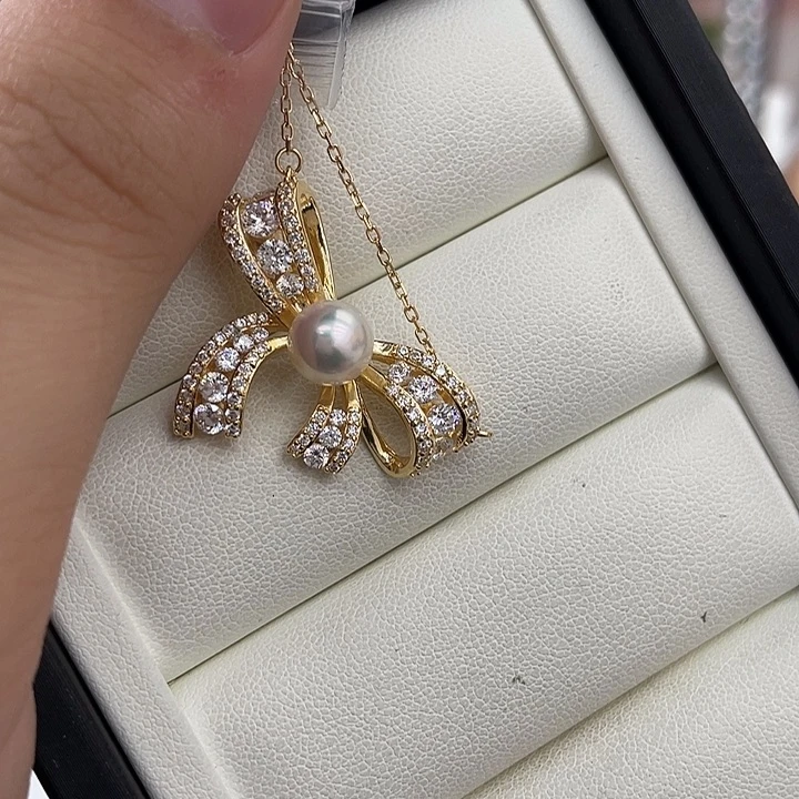 海水珍珠银S925镶嵌颈饰