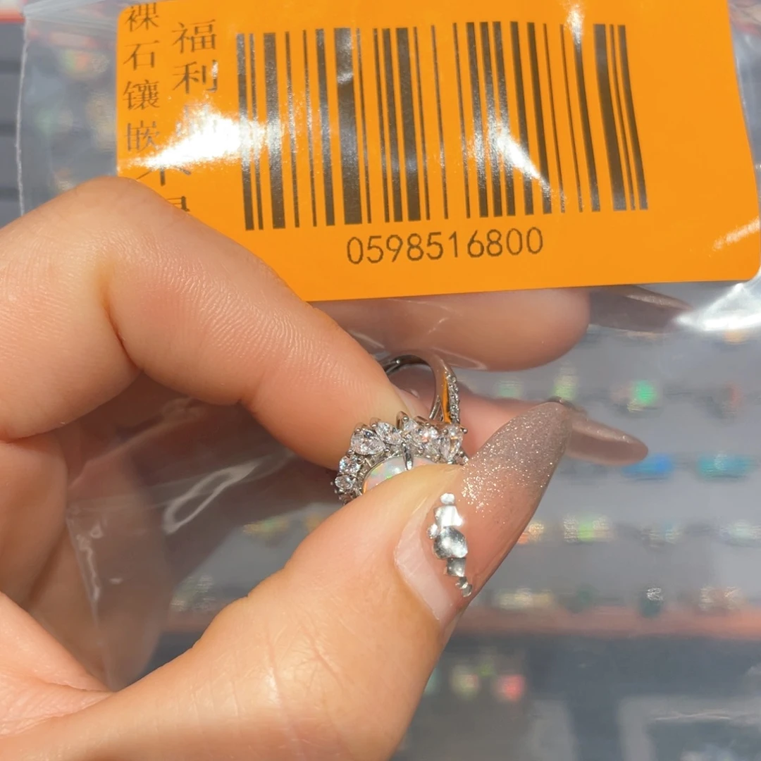 欧泊戒指欧泊银S925镶嵌谢***e