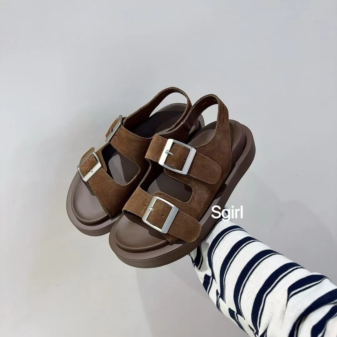 A335-2C SGIRL TWTW 时尚厚底休闲凉鞋夏季新款皮带扣罗马沙滩鞋