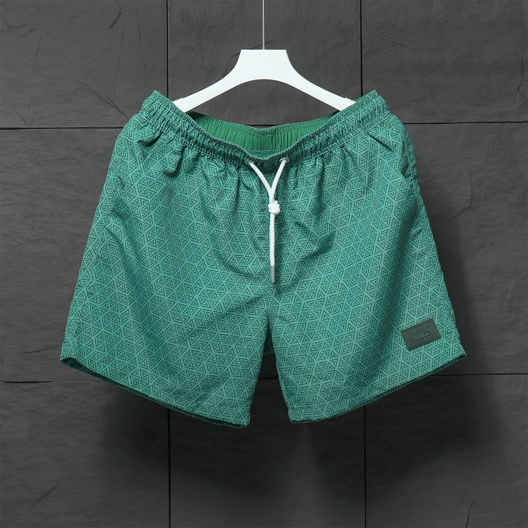 夏季新款休闲裤男运动跑步四分裤防泼水速干带内衬防走光沙滩裤男