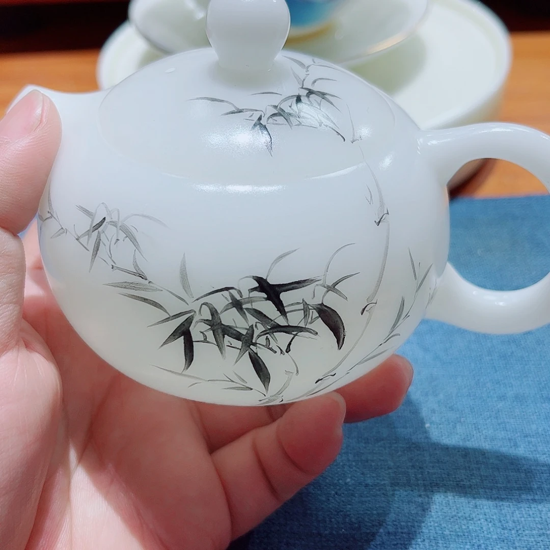 陶瓷素烧璞玉190cc手绘