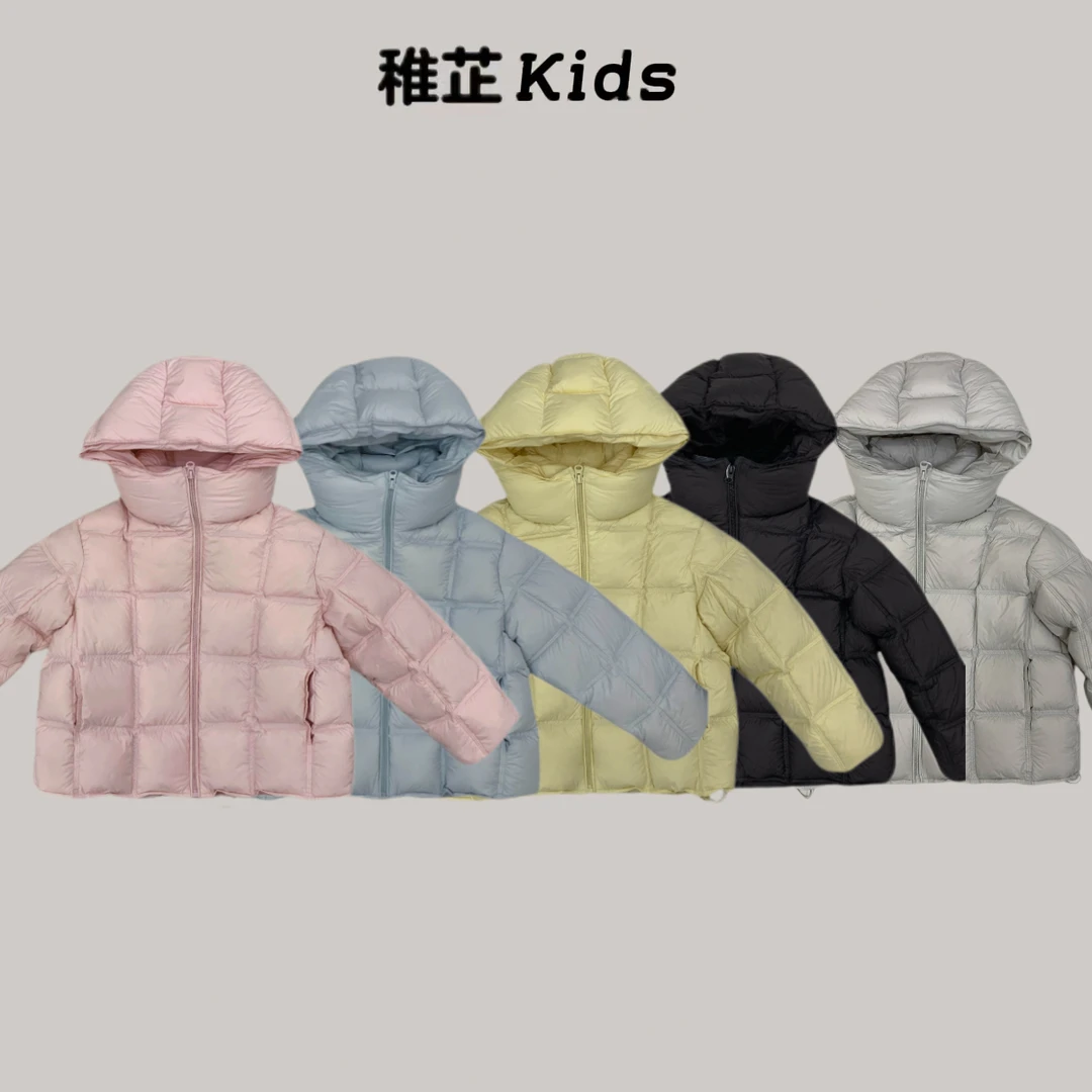 8058款花郎家品牌儿童羽绒服女童时尚休闲薄款连帽轻薄保暖冬季