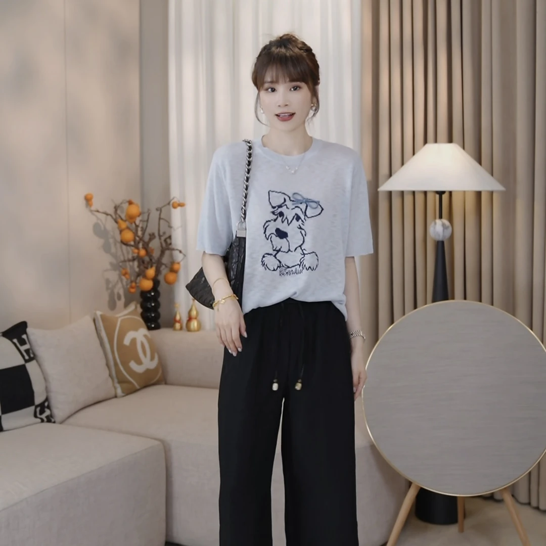 LMENY【清】西高地小狗～清冷减龄小狗提花针织衫25BM055