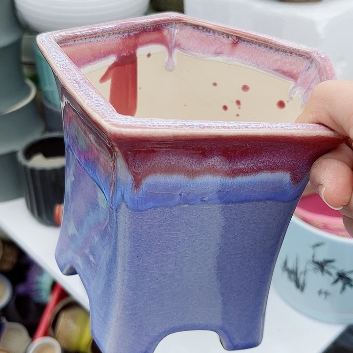 多肉绿植陶瓷花盆9.9包邮，有孔