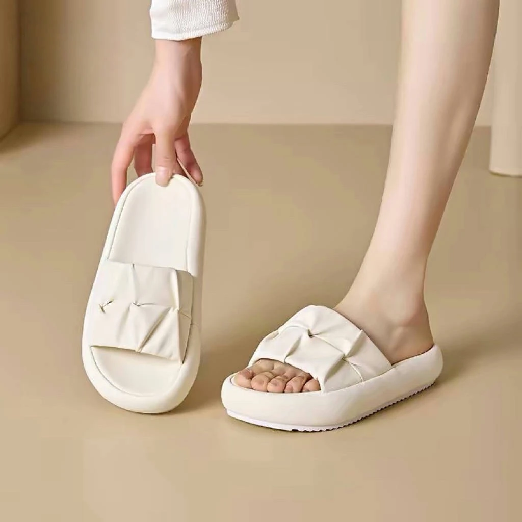 运动拖鞋女鞋1258夏季新款休闲风中跟平底舒适套脚凉拖