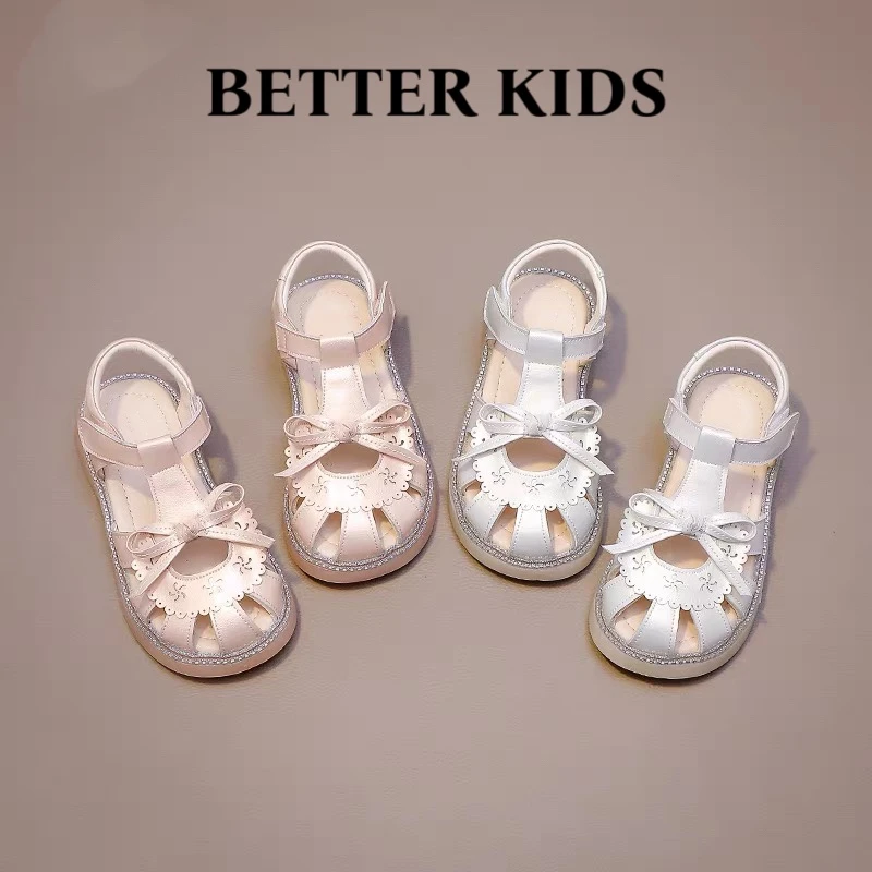 BETTER KIDS/好孩子女童凉鞋2025夏季新款韩版包头镂空软底公主鞋