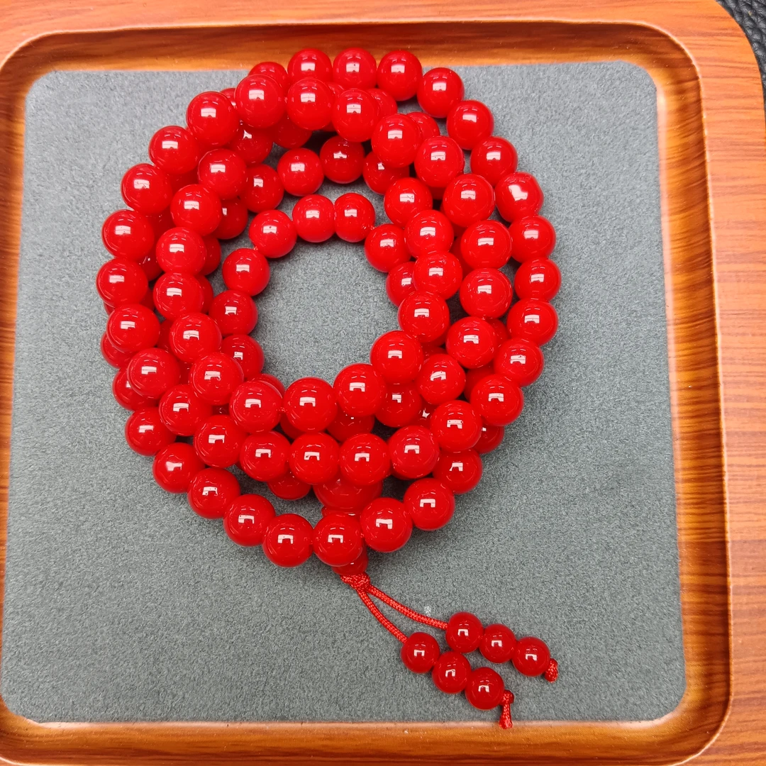 M592号-卡8mm红色108项链