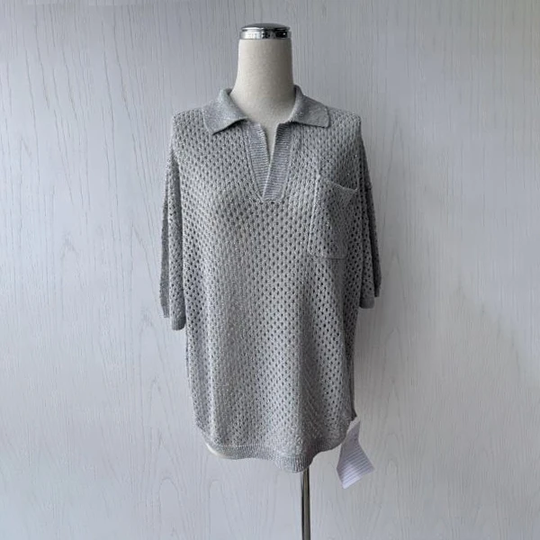 AMASS/阿玛施 新款时尚气质百搭套头短袖针织538042