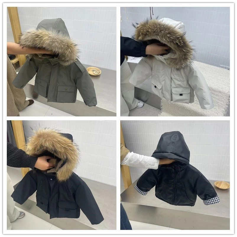 F33童装25冬 羽绒服中小童童装 男女童集合链接衣服