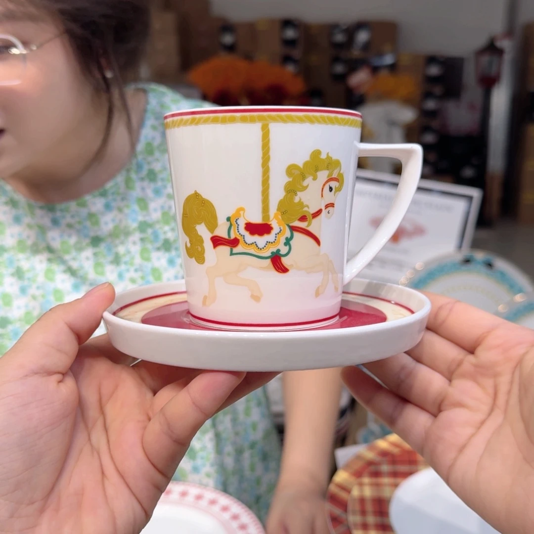 骨瓷骨瓷咖啡杯碟一套450ml外贸骨瓷