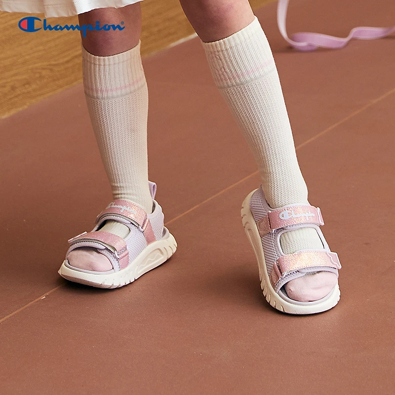 Champion冠军童鞋25夏季男女小童魔术贴休闲日常透气凉鞋25SSD40D