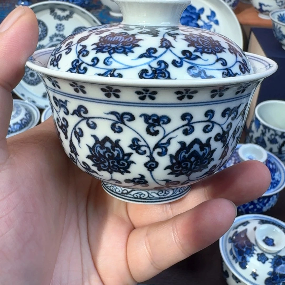 盖碗纯手工手绘瓷瓷12