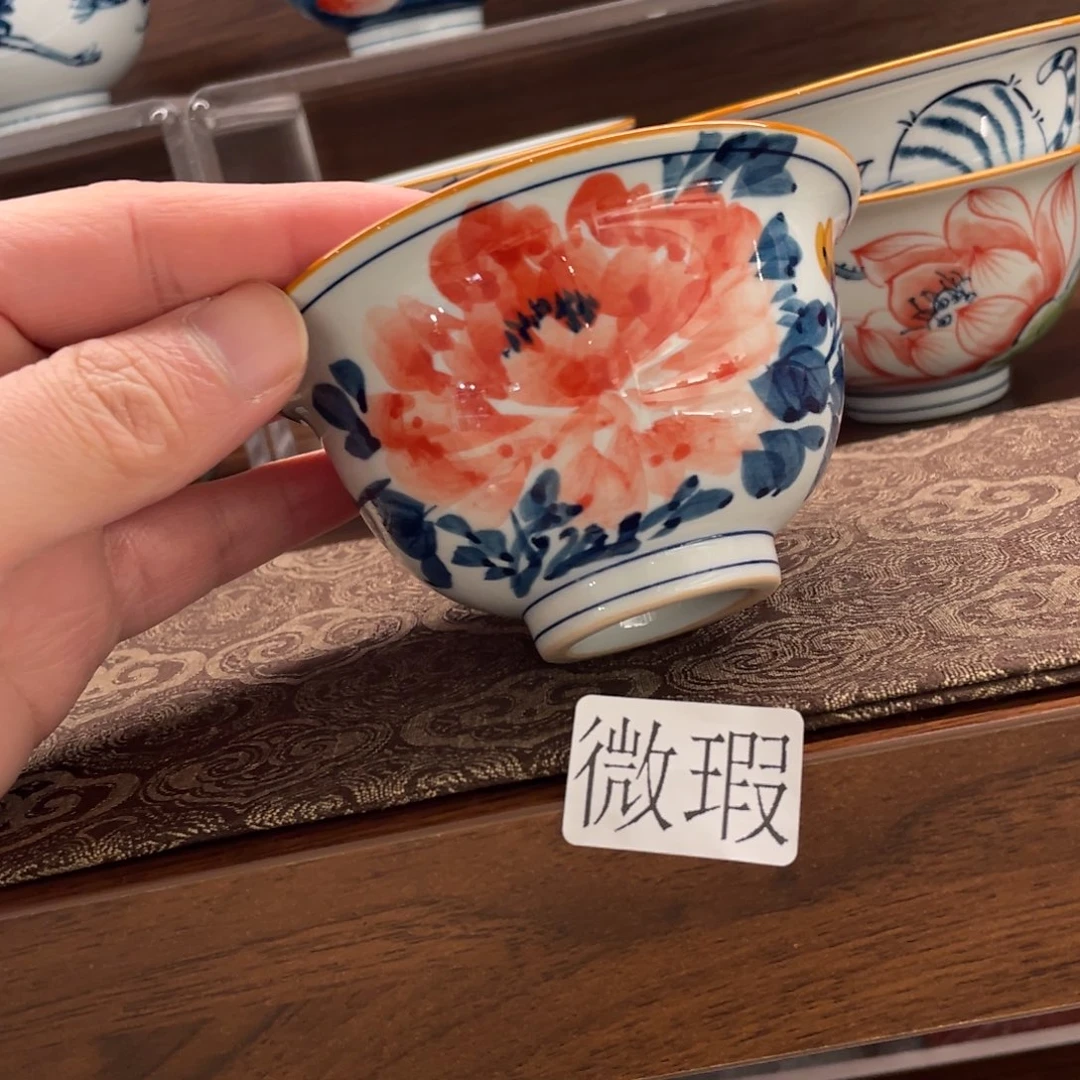 釉下手绘茶具微瑕
