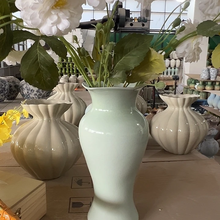 陶瓷景德镇陶瓷花瓶高31口径9