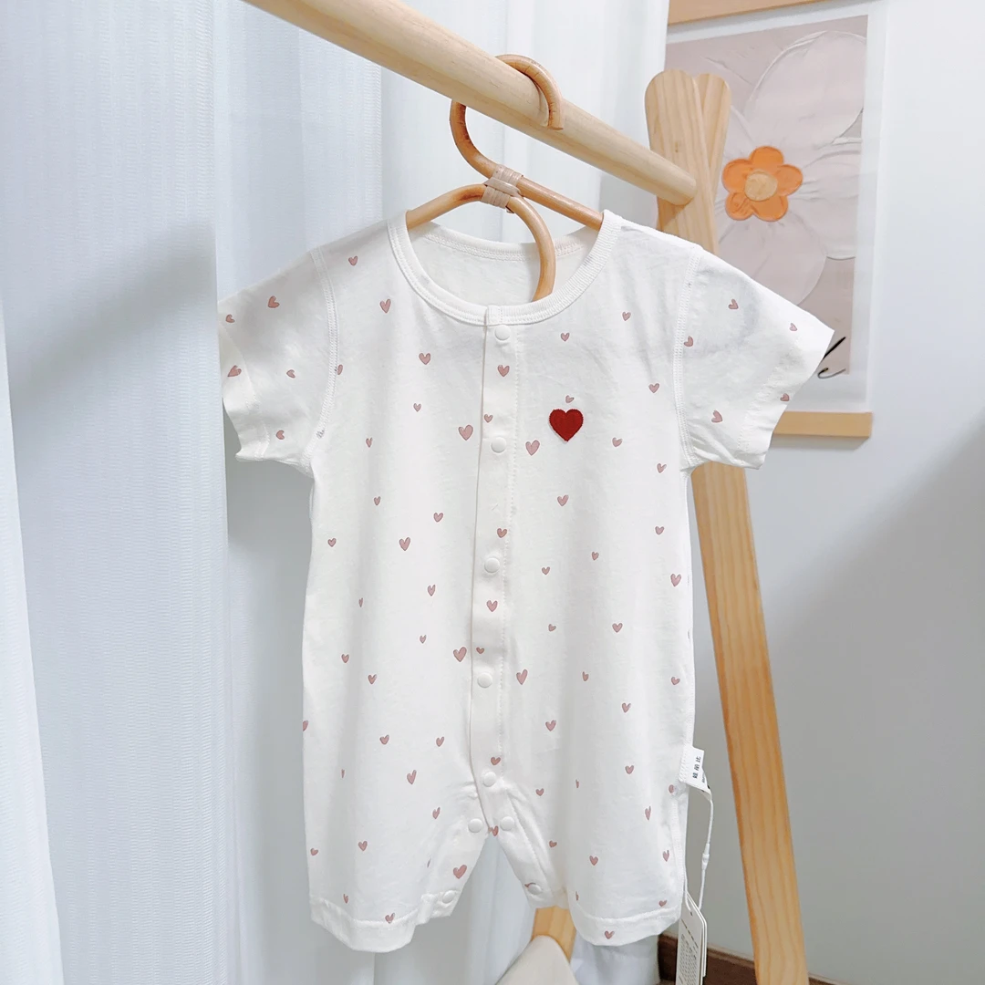 娃丽比2025夏季新款婴儿爬服家居服短袖可爱女宝婴幼儿衣服连体衣
