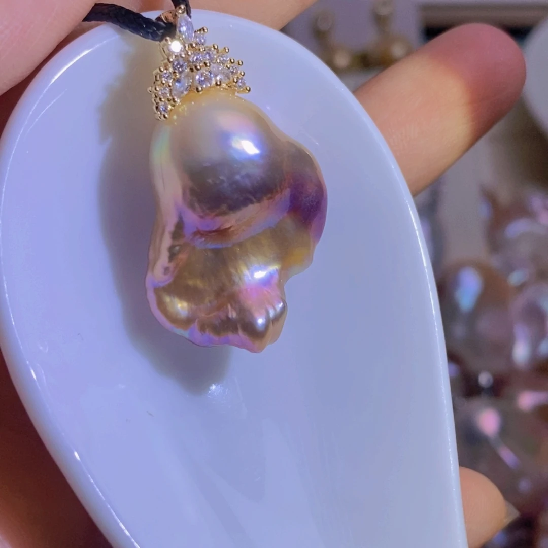 银S925镶嵌淡水珍珠淡水珍珠