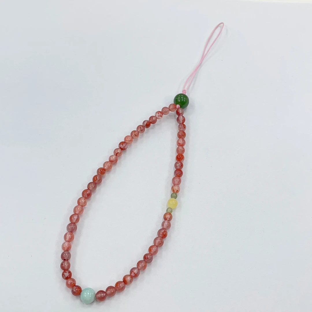 天然南红玛瑙冰飘红手机挂多样性拍一发一j