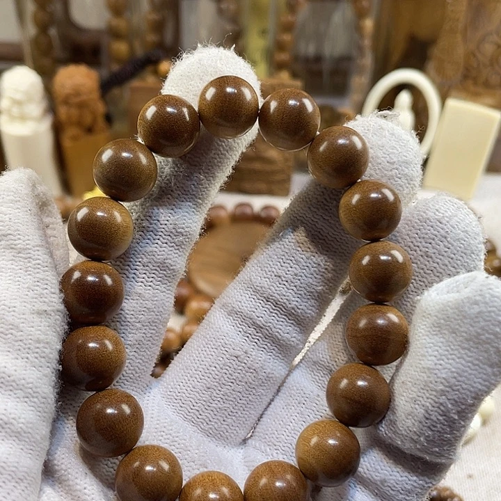 檀香木手串/手链老山檀香1.2横纹黑肉奶甜、果蜜甜