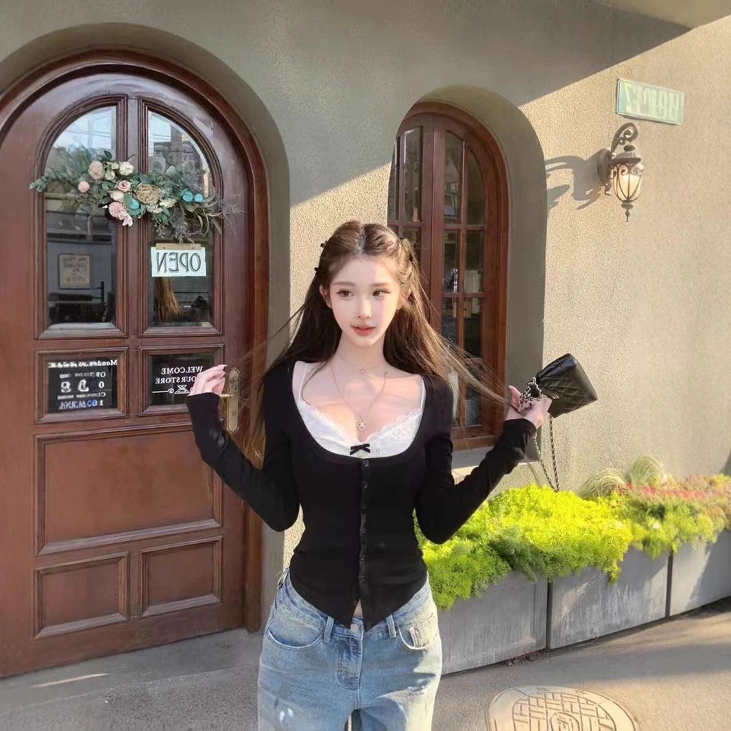 JMSHOP 极昼黑夜 修身针织衫春夏短款遮肉薄款外套防晒开衫