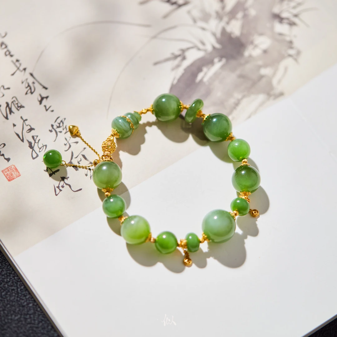 L【苍穹】·似梓珠宝· 18K碧玉葫芦手串 XYGD261007-B