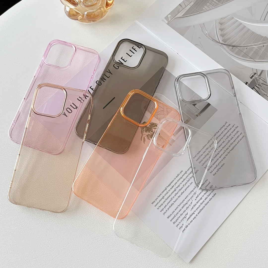 ins风简约多巴胺纯色透明适用苹果17手机壳华为P80vivoppo小米15