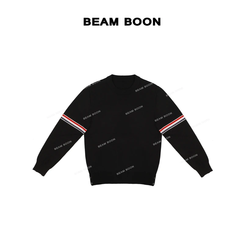 Beam Boon|【理查德先生】男士t*b风28支超柔高密撞色圆领针织毛衣